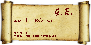 Gazsó Réka névjegykártya
